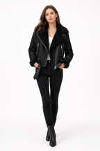 Aurelia - Sherpa-Lined Aviator Jacket