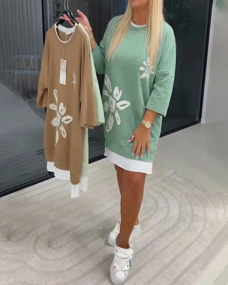 Charrie - Casual Cotton Knee-Length Dress