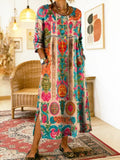 Hana - Printed Dress with Ethnic Patchwork