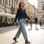 Larra - Retro Cropped Straight Leg Jeans