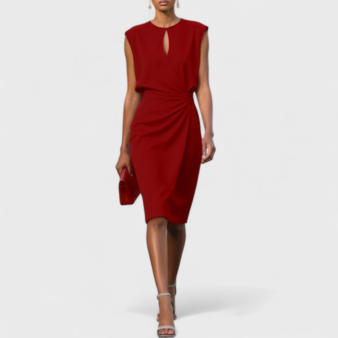 Zalie - Elegant Midi Dress with Refined Details