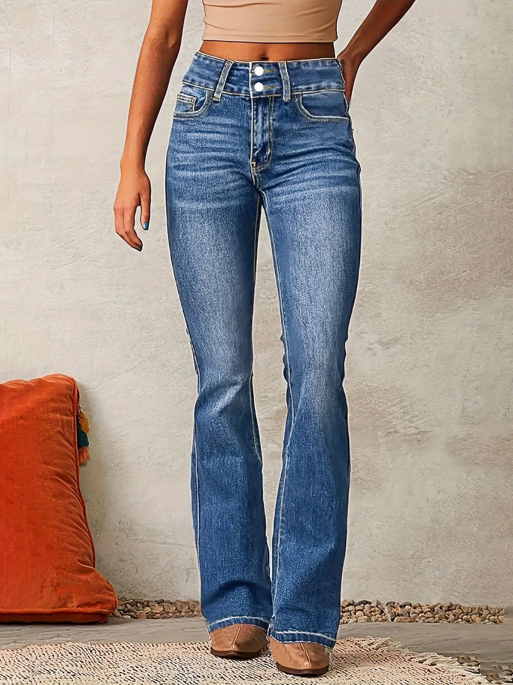 Tierra - High-Waisted Skinny Jeans with Zipper Detail