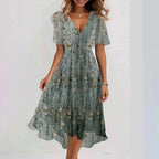 Desiree - Elegant Colorful Midi Dress