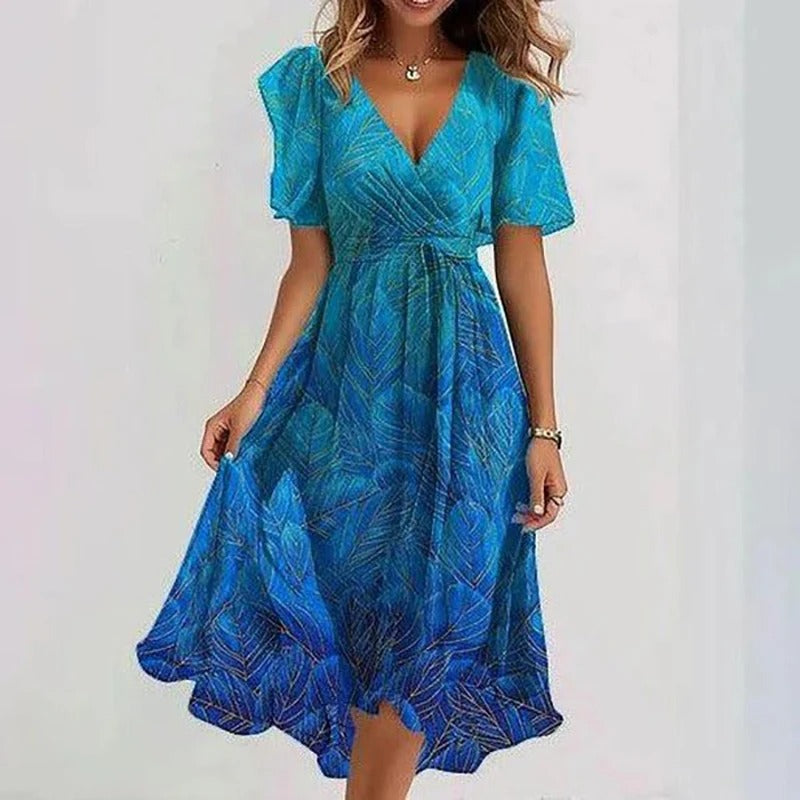 Desiree - Elegant Colorful Midi Dress
