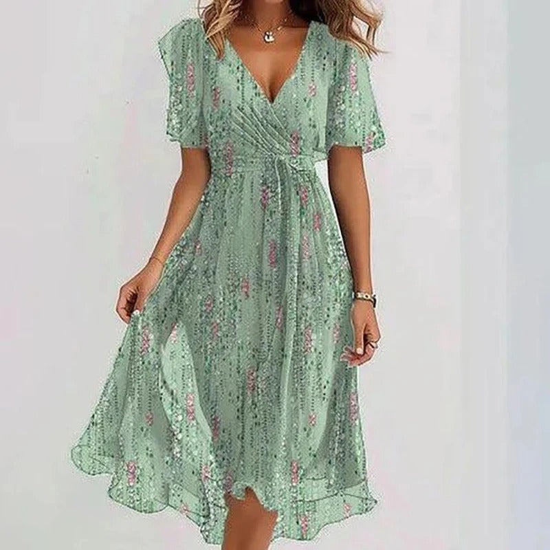 Desiree - Elegant Colorful Midi Dress