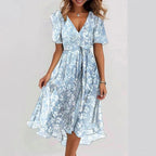 Desiree - Elegant Colorful Midi Dress