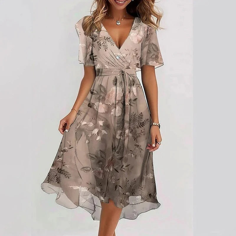 Desiree - Elegant Colorful Midi Dress