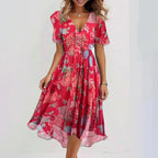 Desiree - Elegant Colorful Midi Dress