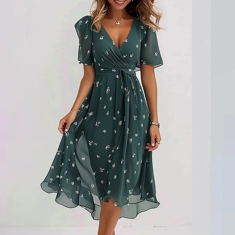Desiree - Elegant Colorful Midi Dress