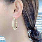 Marina - Woven Oval Silver Earrings