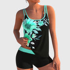 Flor – Floral Tankini with Shorts & Tummy-Flattening Effect