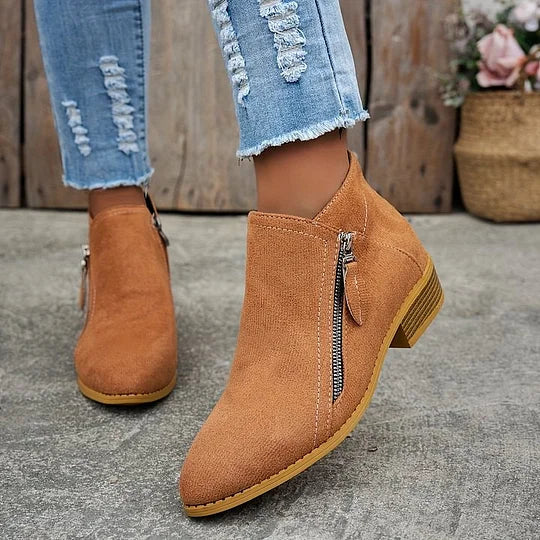 Azeya - Leather-Look Arch-Support Comfort Boots