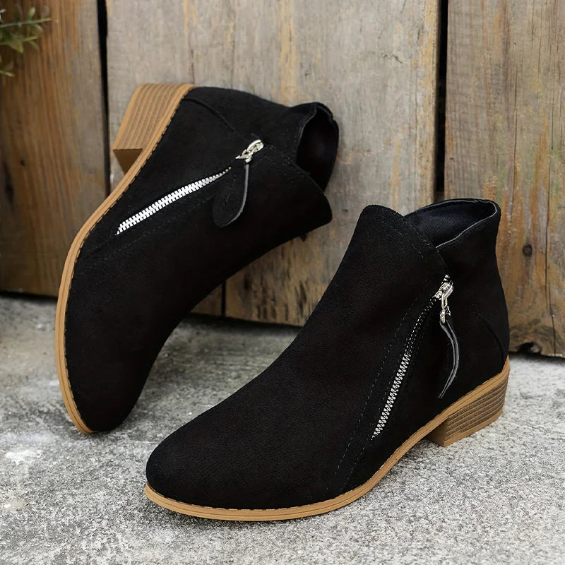 Azeya - Leather-Look Arch-Support Comfort Boots