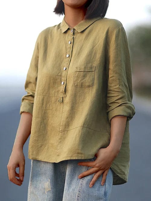 Emma - Elegant Linen Summer Blouse