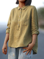 Emma - Elegant Linen Summer Blouse
