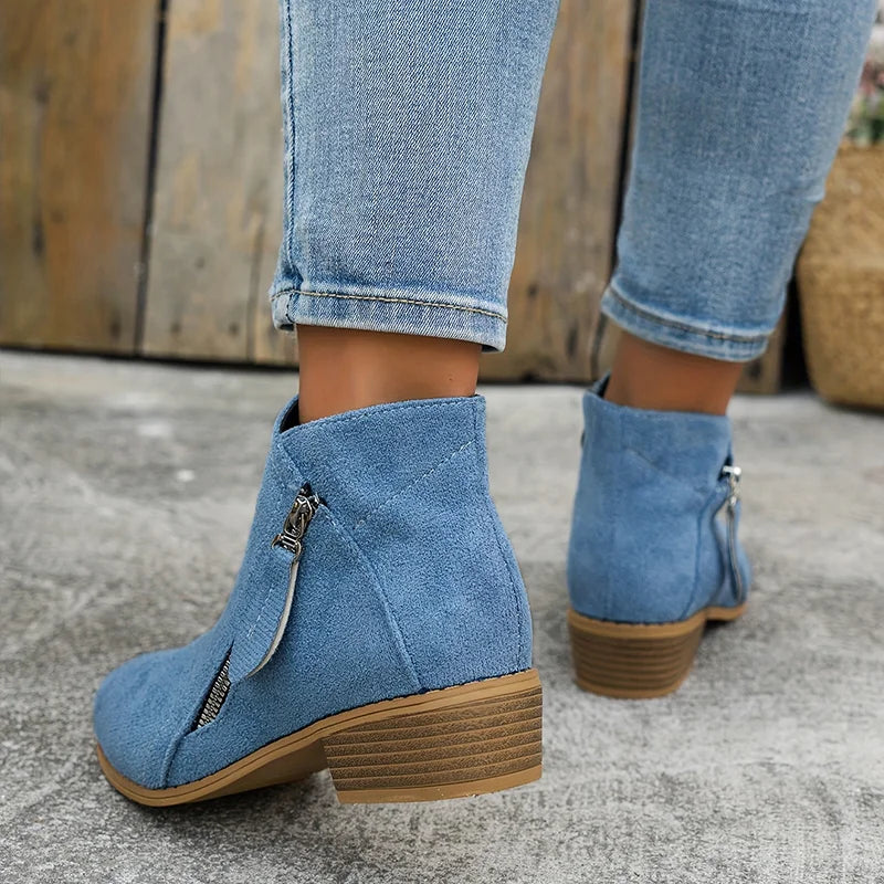 Azeya - Leather-Look Arch-Support Comfort Boots