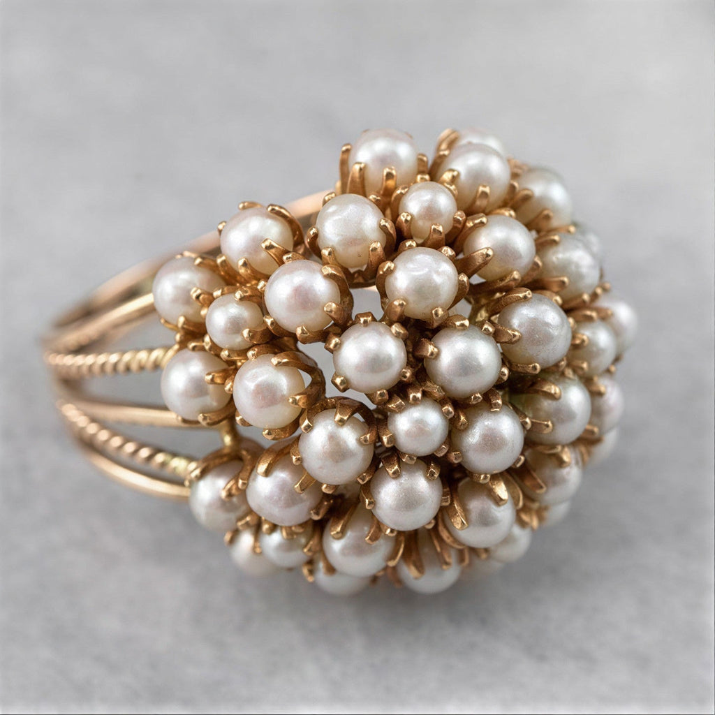 Quen - Elegant Pearl Inlay Gold Ring