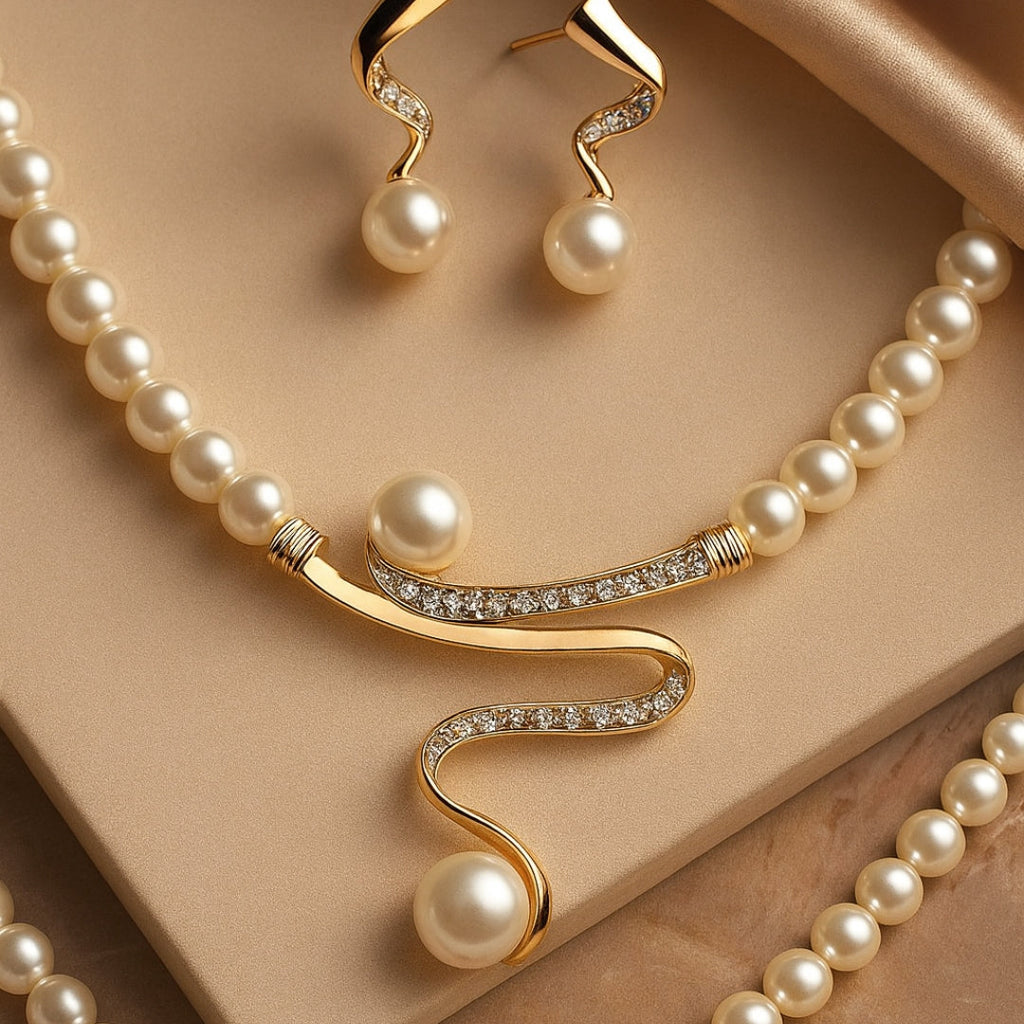 Elie - Elegant Natural Pearl Necklace Set