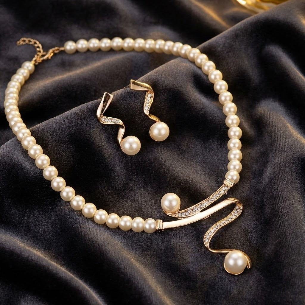 Elie - Elegant Natural Pearl Necklace Set