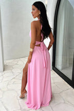 Aleesha - Halter Neck Maxi Dress