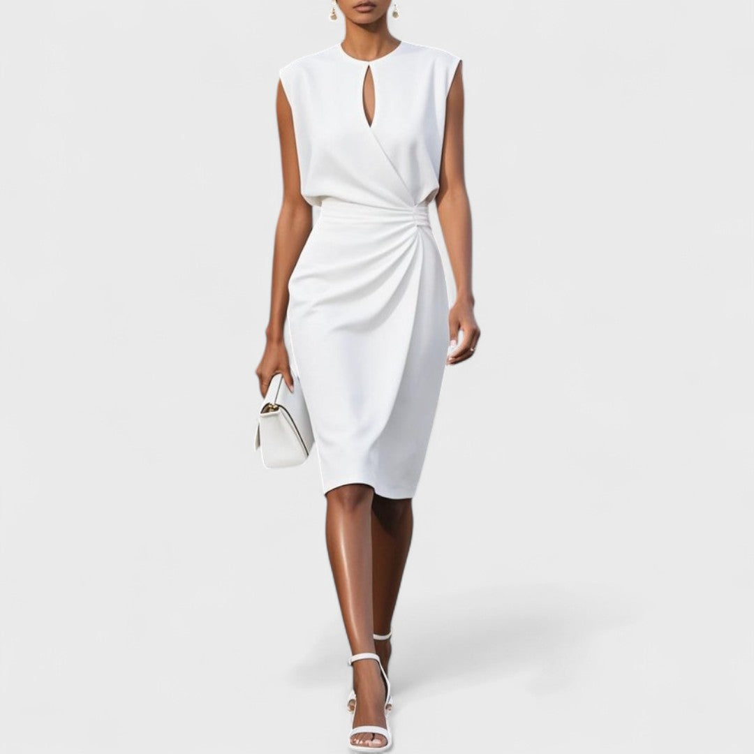 Zalie - Elegant Midi Dress with Refined Details