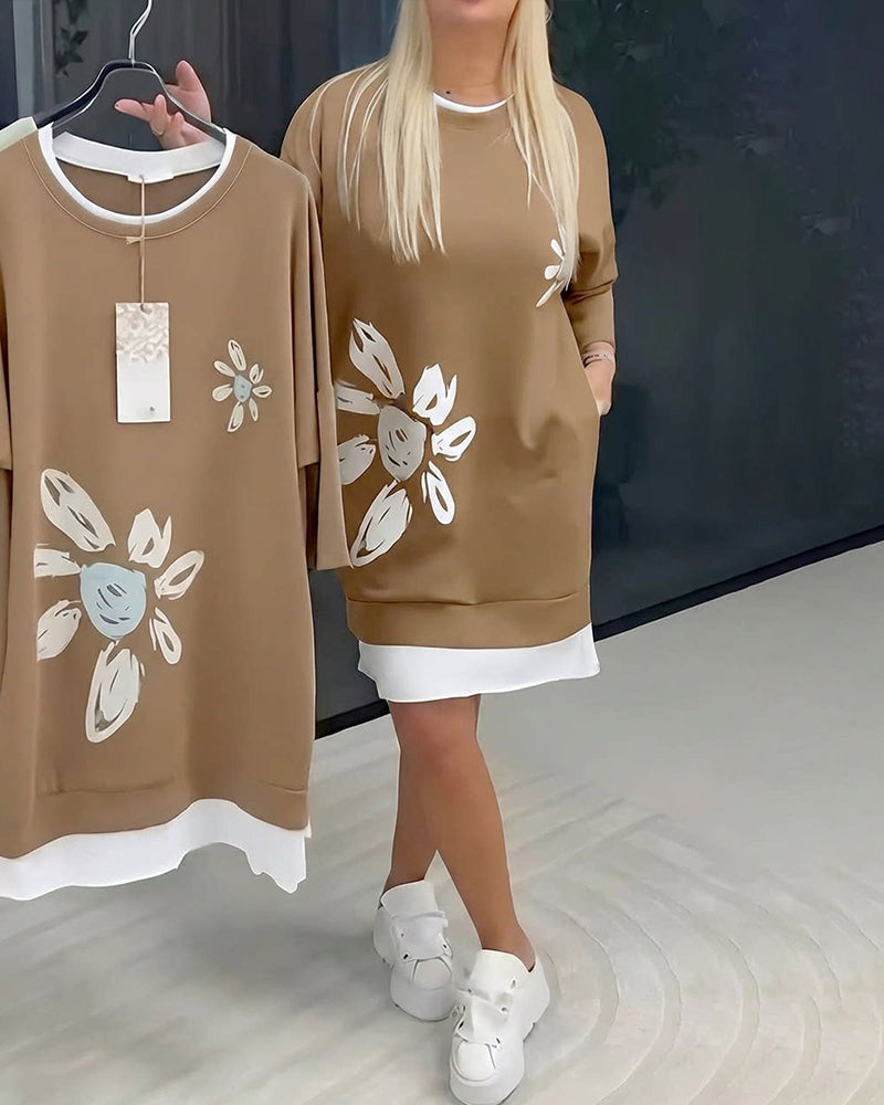 Charrie - Casual Cotton Knee-Length Dress