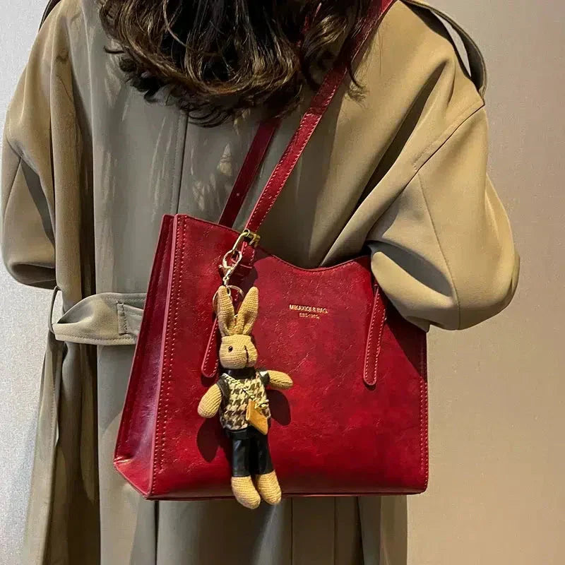 Clarie - Vintage Vegan Leather Shoulder Bag