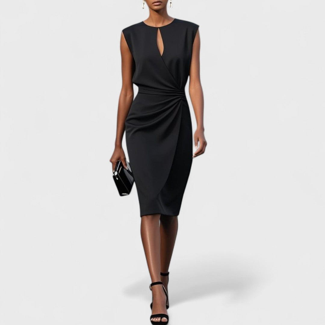 Zalie - Elegant Midi Dress with Refined Details