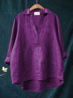 Charlotte - Elegant Linen Summer Blouse