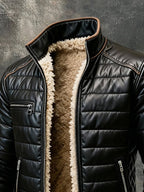 Aldrin - Quilted Sherpa-Lined Jacket in Black