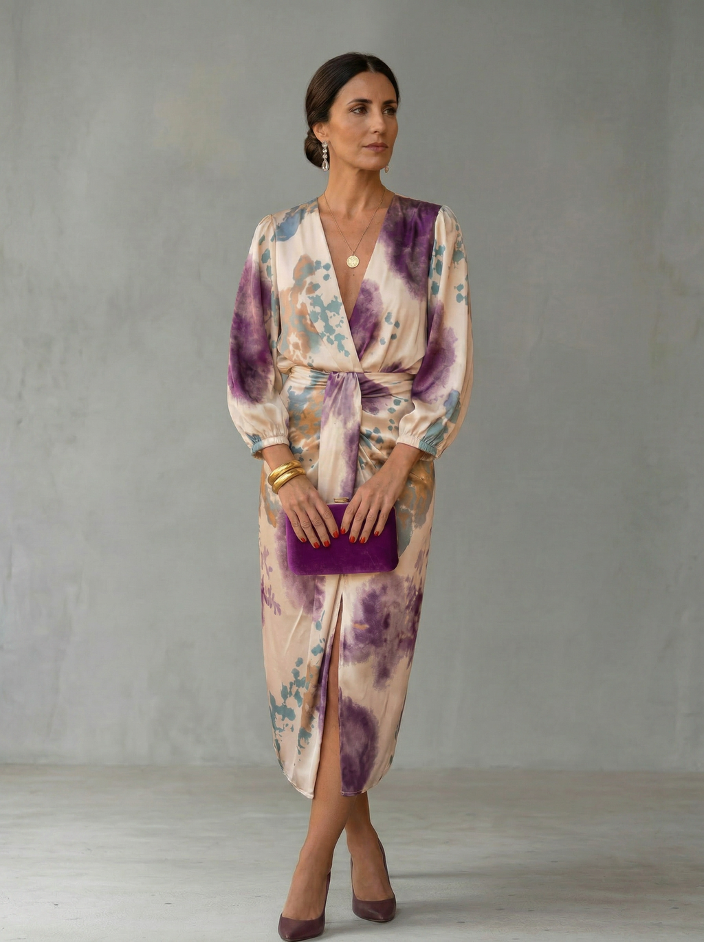 Dahlia - Elegant V-Neck Wrap Dress