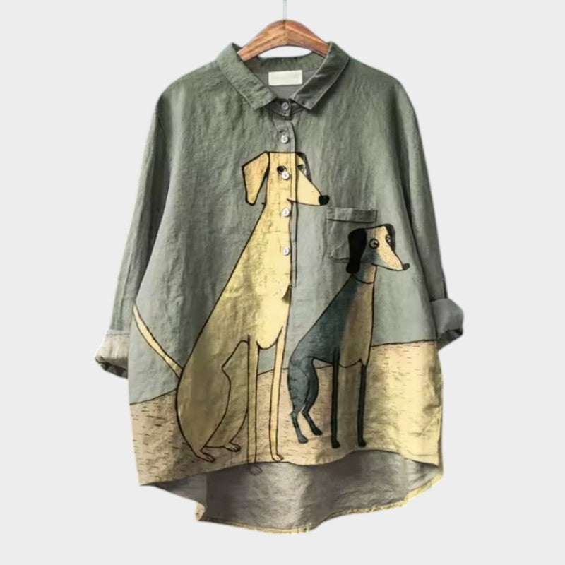 Ola - Elegant linen summer blouse