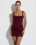 Ryzza - Draped Snatched Mini Dress