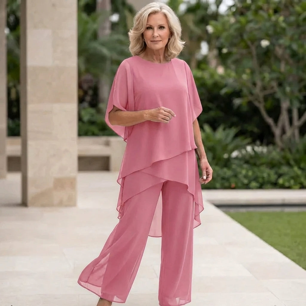 Daphne - Draped Top with Palazzo Pants