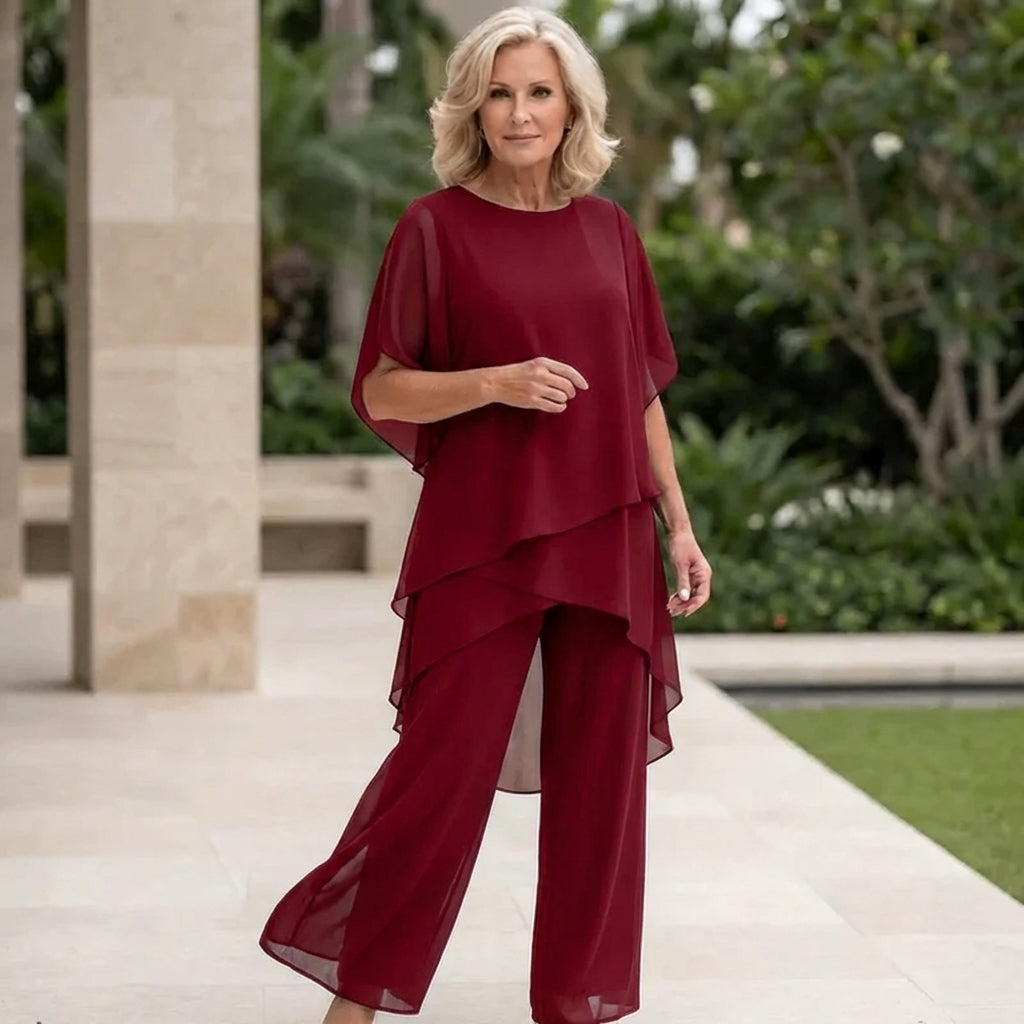 Daphne - Draped Top with Palazzo Pants
