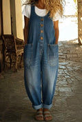 Lenna - Vintage Cotton Denim Jumpsuit