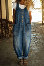Lenna - Vintage Cotton Denim Jumpsuit