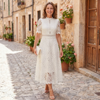Cynthia - Lace High-Neck Midi Dress