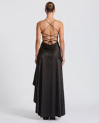 Kitty - Sculpting Satin Evening Gown With Thigh Split