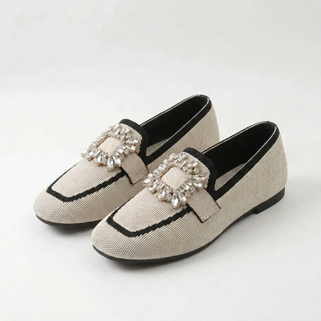 Elizabeth - Crystal Buckle Loafers