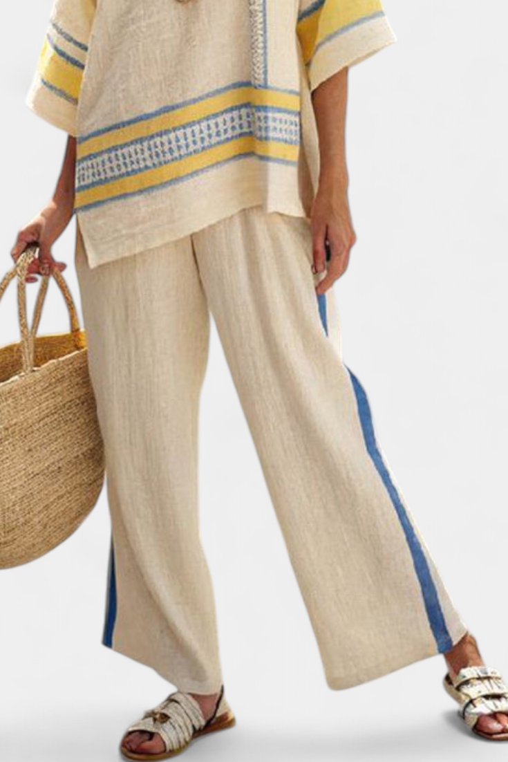 Macy - Yellow Blouse and Linen Pants