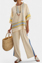 Macy - Yellow Blouse and Linen Pants