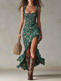 Kayla - Boho Retro Maxi Dress with Slit