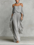 Issa - Flowing Chiffon Top and Pants Set