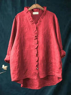 Lani - Elegant Linen Summer Blouse