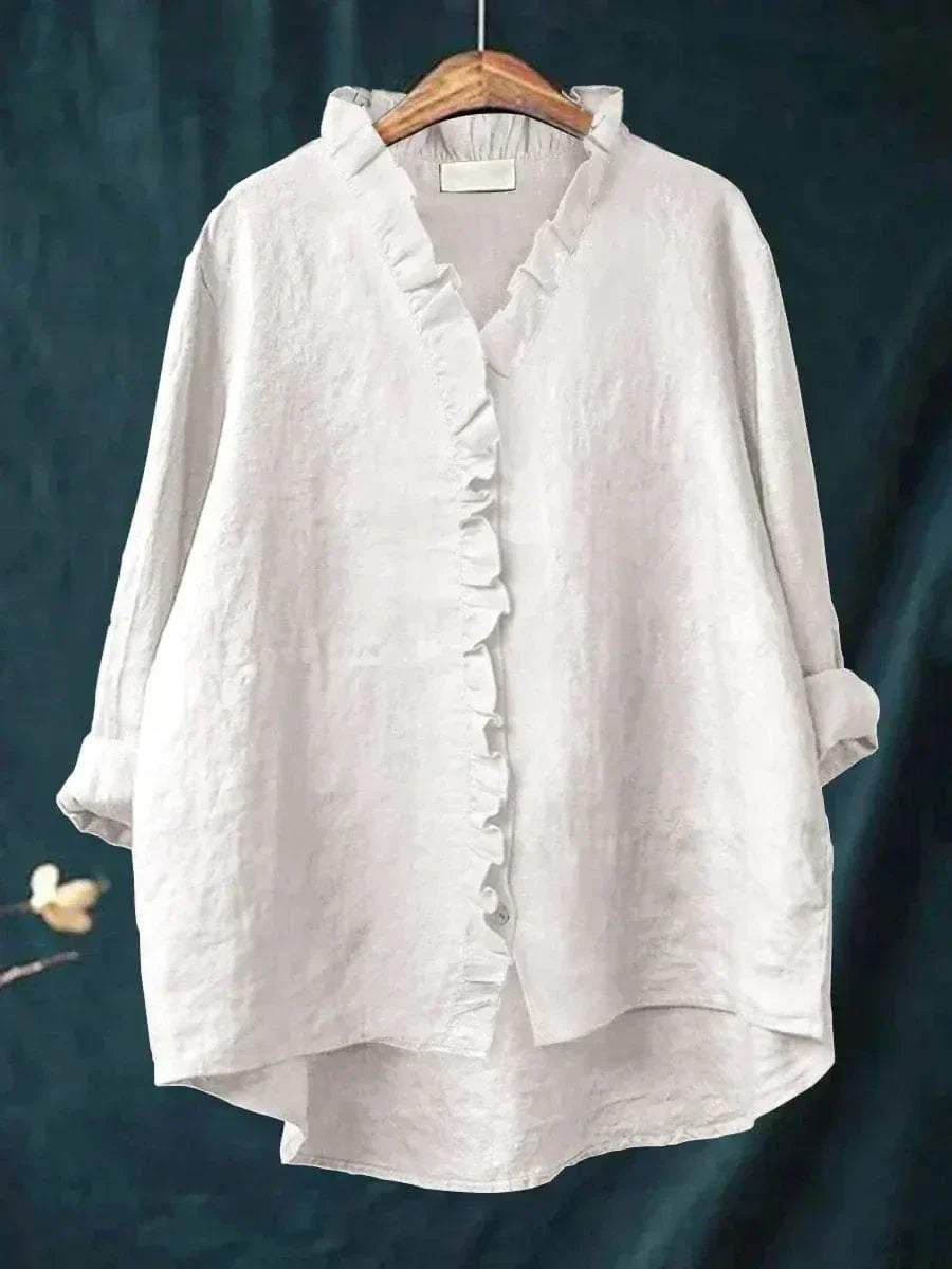 Lani - Elegant Linen Summer Blouse