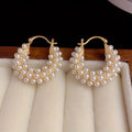 Wilma - Layered Pearl Hoop Earrings
