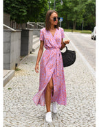Hailey - Stylish V-Neck Floral Dress