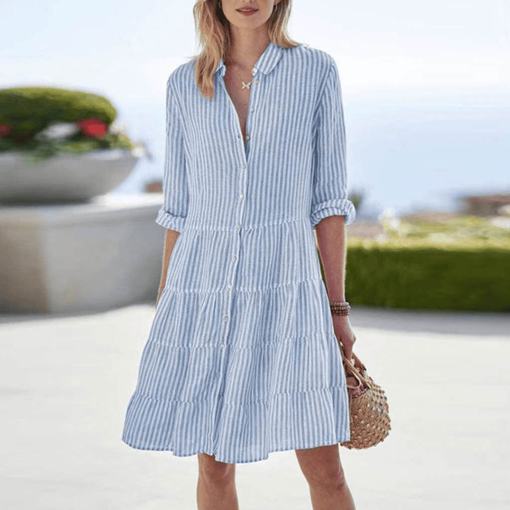 Loella - Breezy Striped A-Line Dress