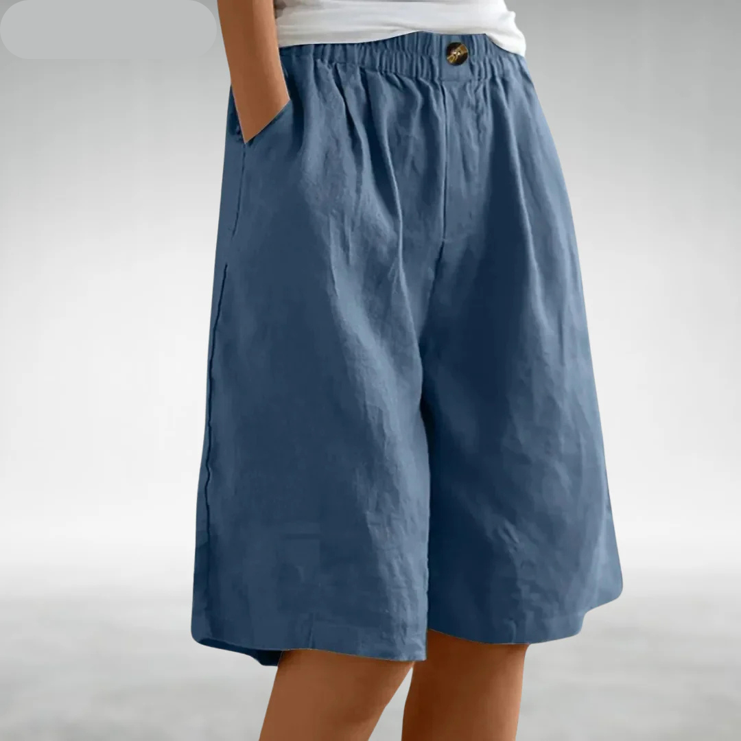 Arabella Relaxed Comfort Shorts in Navy Blue